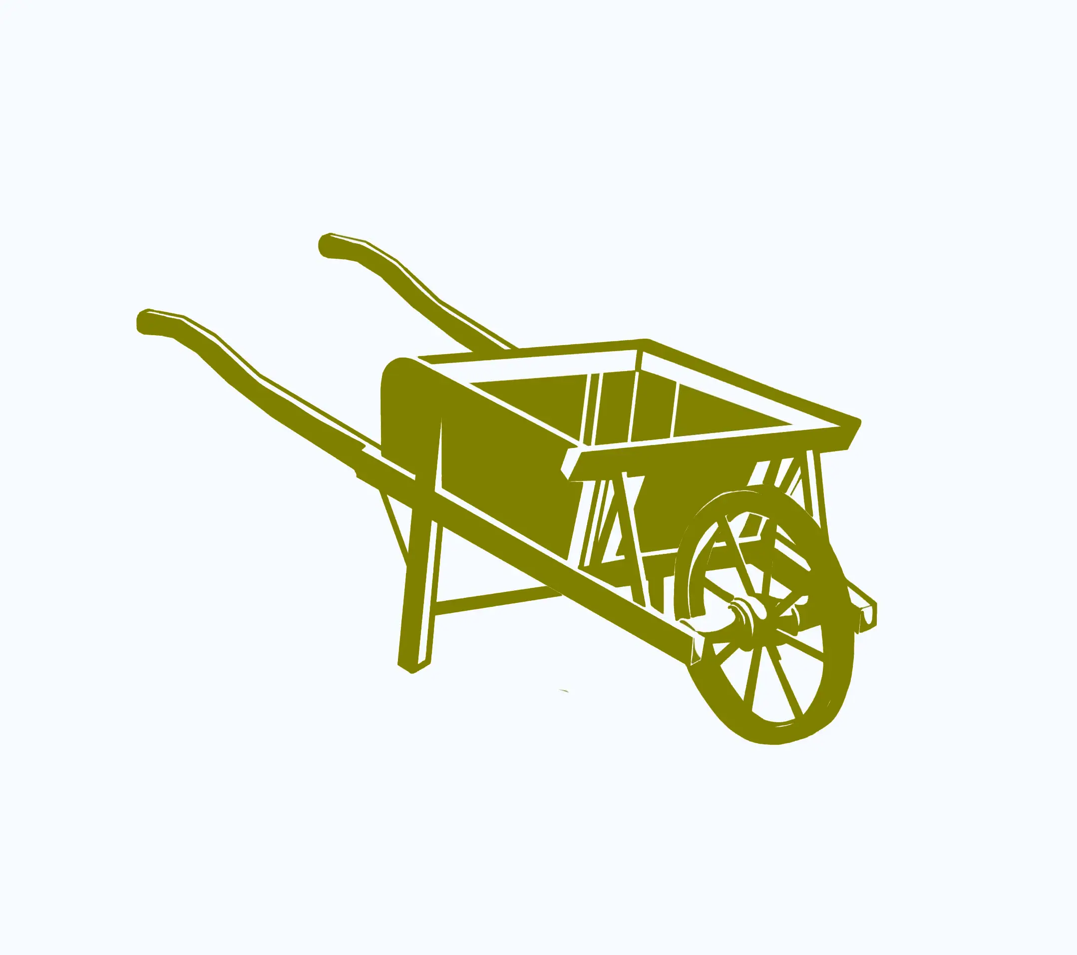 green wheelbarrow